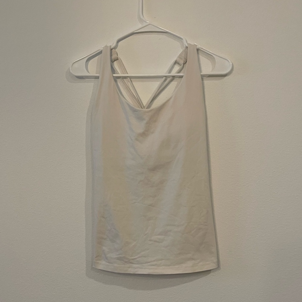 Prana White Everyday Tank Top Camisole with Built in Bra